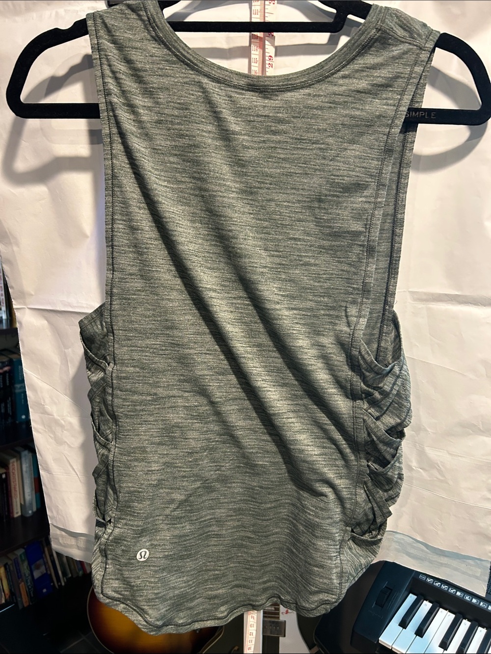 lululemon athletica Olive Green Heathered Ruched Side Athletic Tank